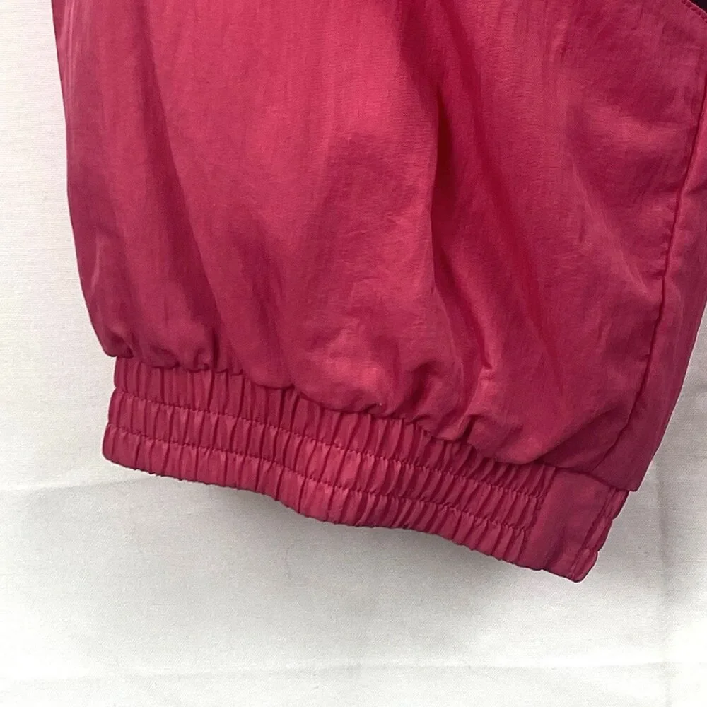 Adidas Women’s Size L Large Track Pants Windbreaker Pink Lined Drawstring Poly